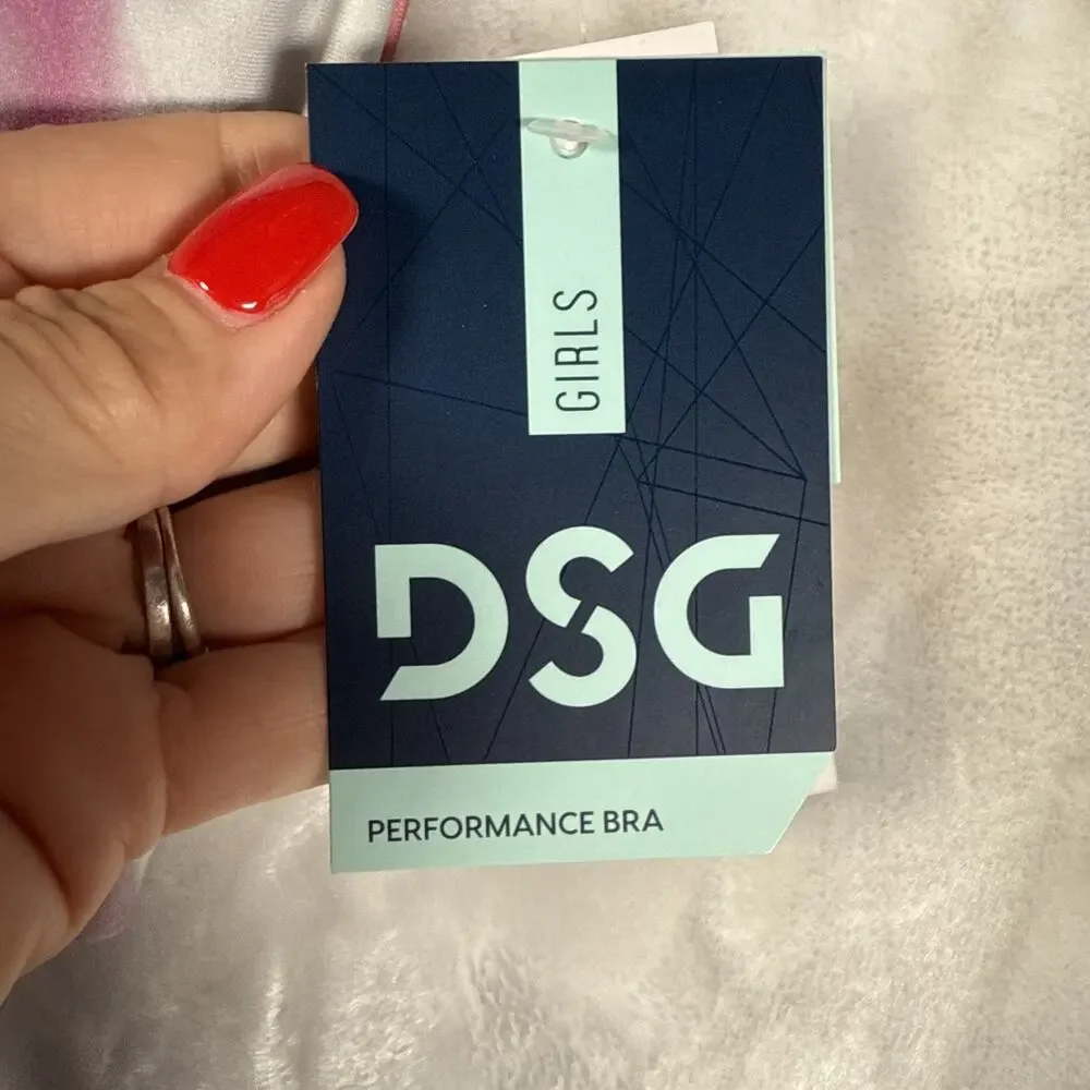 DSG Girls' Lg Performance Bra Shelf Bra Tank Swim Top Melty Warm DAG13119PRT